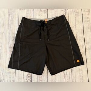 Quicksilver Mens 34 Black Board Shorts Swim Trunks Drawstring, Zipper Pocket